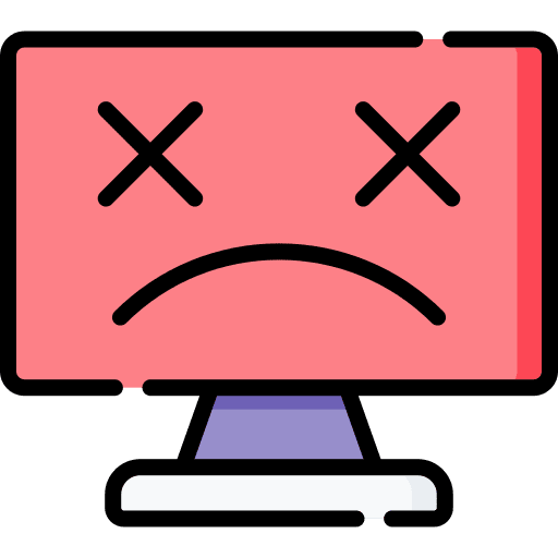 Dead computer computing broken icon Dead computer computing broken icon