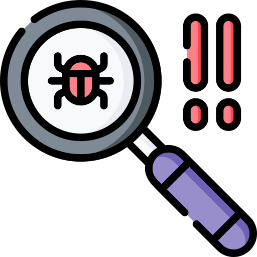 Detection virus security loupe icon Detection virus security loupe icon