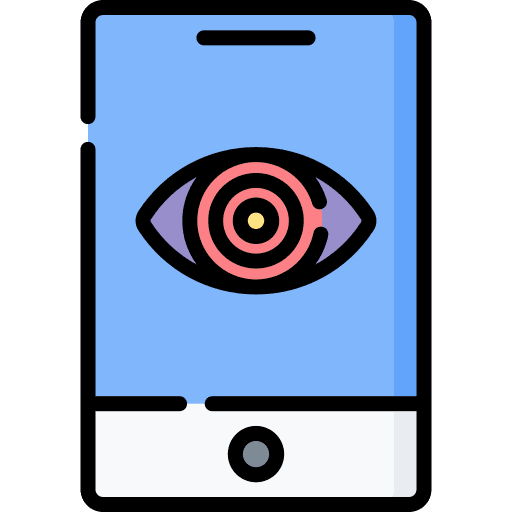 Spyware hacked cyber attack mobile phone icon Spyware hacked cyber attack mobile phone icon