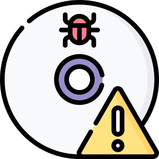 Cd alert infected file storage icon Cd alert infected file storage icon