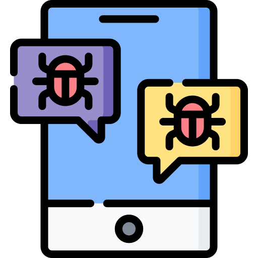 Infected electronics smartphone malware icon Infected electronics smartphone malware icon