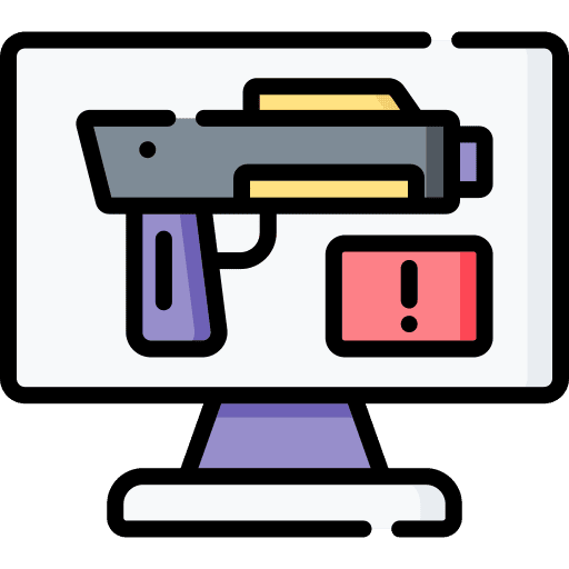 Online robbery weapon cyber crimes security icon Online robbery weapon cyber crimes security icon