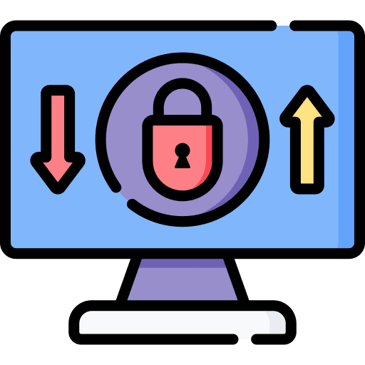 Ransomware security lock computing icon Ransomware security lock computing icon