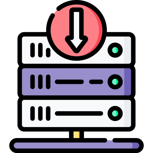 Server down security down arrow database icon Server down security down arrow database icon