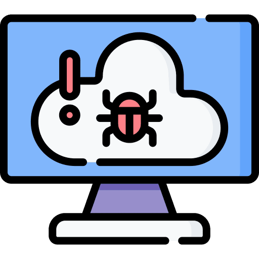 Virus malware cloud computing browser icon Virus malware cloud computing browser icon