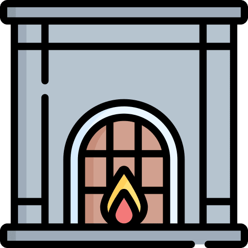 Fireplace furniture and household fire decor icon Fireplace furniture and household fire decor icon