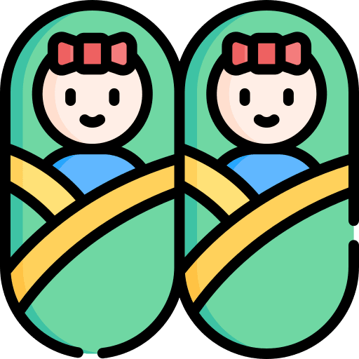 Twins childhood baby kids icon Twins childhood baby kids icon