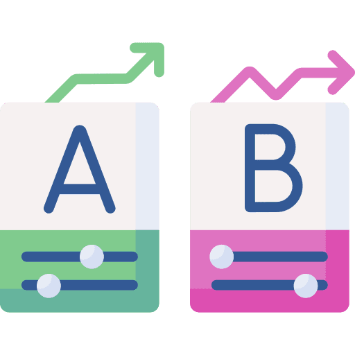 Ab testing copywriting marketing comparative icon