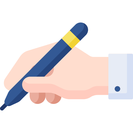 Writing gesture student copywriting icon