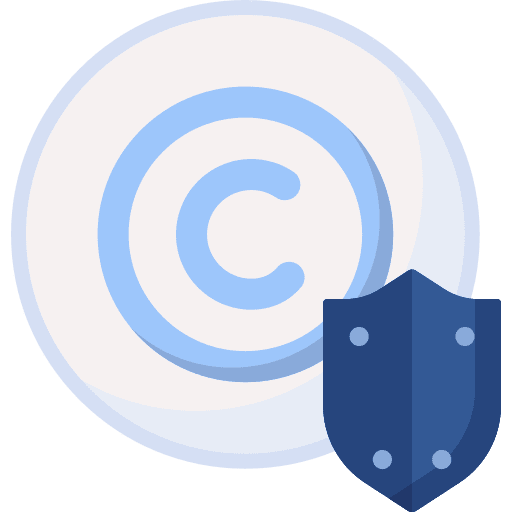 Copyright license shield security icon Copyright license shield security icon