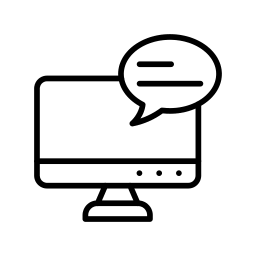 Monitor screen notification communications review icon