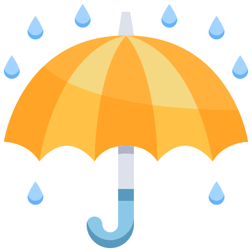 Umbrella protection travel rainy icon