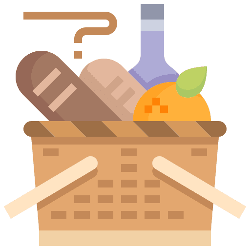 Basket breads picnic food and restaurant icon Basket breads picnic food and restaurant icon