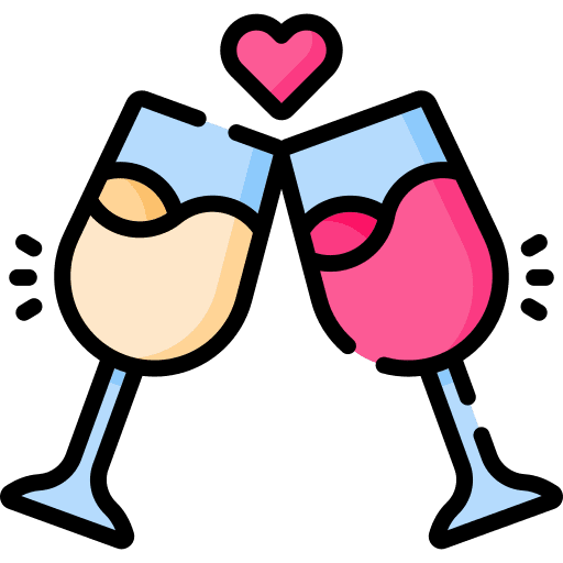 Cheers romantic date heart love icon