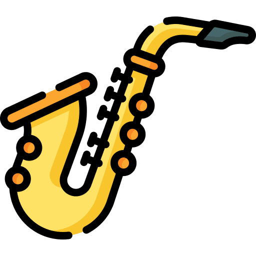 Saxophone musical instrument music and multimedia saxophone icon