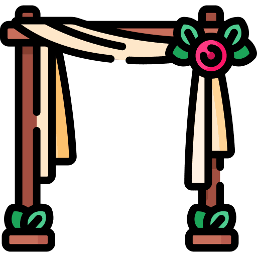 Wedding arch decoration flower party icon
