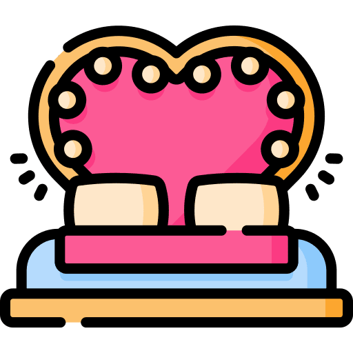 Bed love and romance bedroom double bed icon Bed love and romance bedroom double bed icon