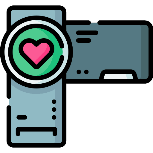 Camcorder love and romance handy record icon Camcorder love and romance handy record icon