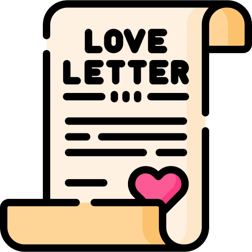 Love letter valentines day love and romance poem icon Love letter valentines day love and romance poem icon