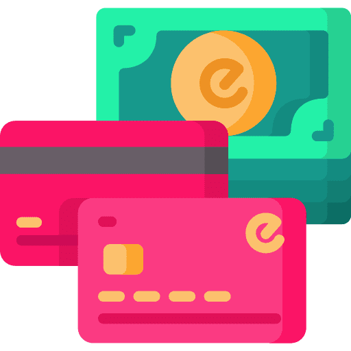 Payment method debit card money currency icon Payment method debit card money currency icon