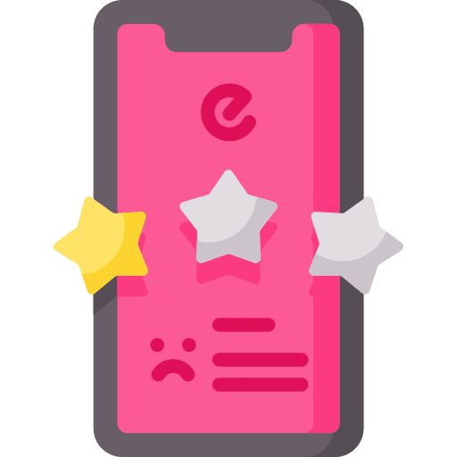 Rating smartphone bad review ecommerce icon