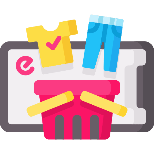 Shopping basket smartphone online store products icon