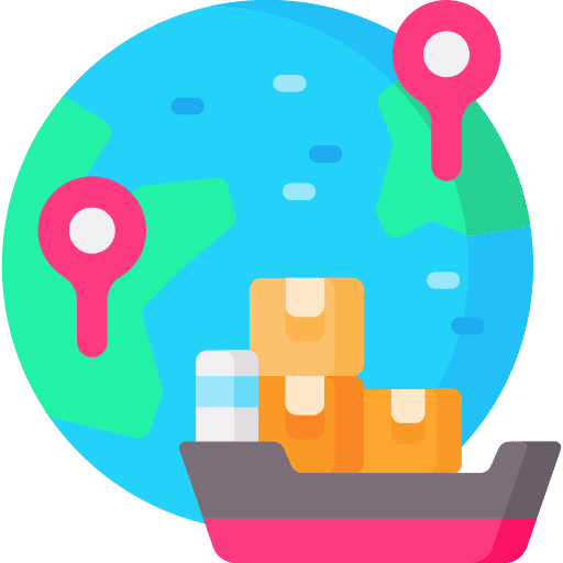Worldwide shipping worldwide shipping cargo boat delivery box icon
