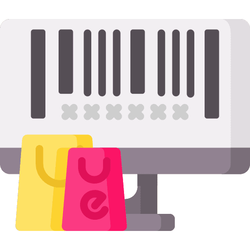 Barcode online shopping computer ecommerce icon Barcode online shopping computer ecommerce icon