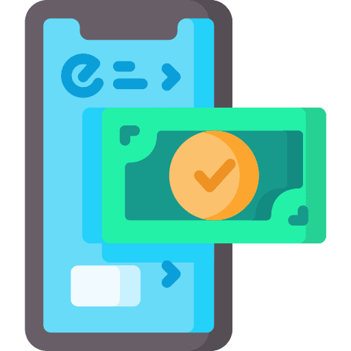 Online payment cash dollar bill mobile payment icon Online payment cash dollar bill mobile payment icon
