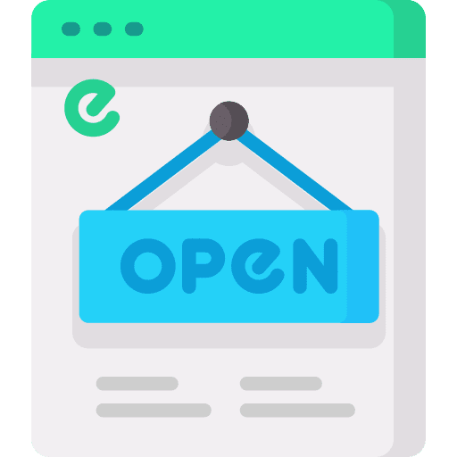 Open shopping online browser commerce and shopping icon Open shopping online browser commerce and shopping icon