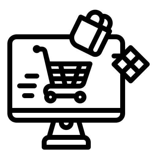 Online shopping shipping and delivery monitor online shop icon Online shopping shipping and delivery monitor online shop icon