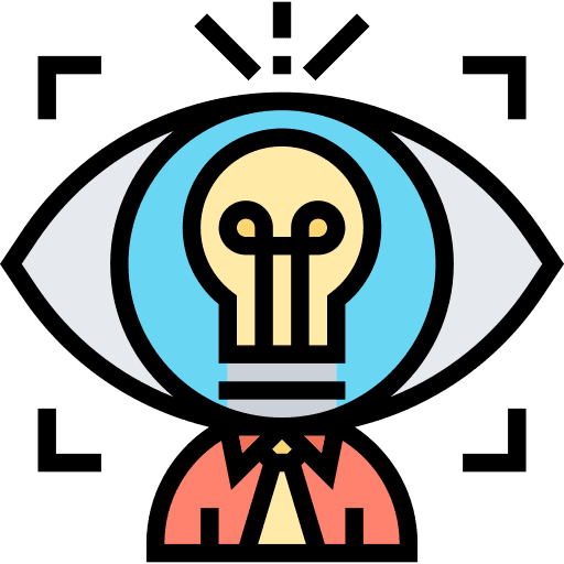 Focus vision light bulb marketing icon Focus vision light bulb marketing icon