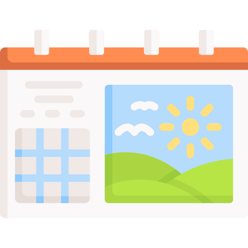 Calendar trip time and date holiday icon