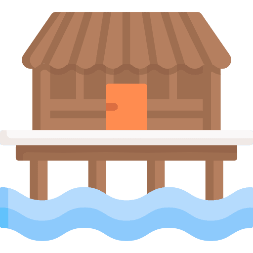 Beach house hut beach travel icon Beach house hut beach travel icon