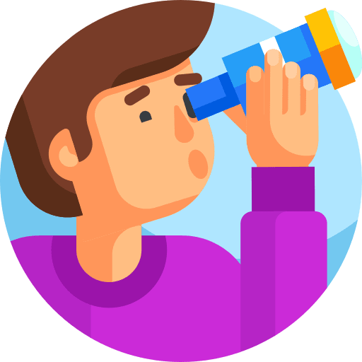 Telescope man user looking icon