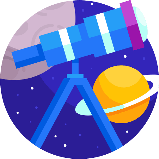 Telescope science astronomy solar system icon