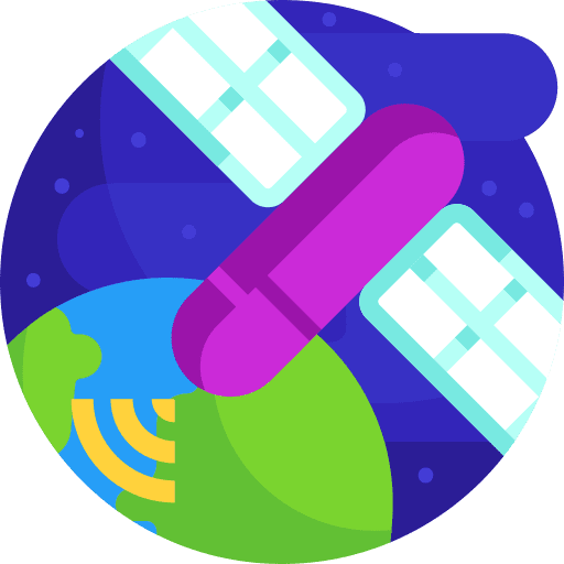 Satellite orbit gravity astronomy icon Satellite orbit gravity astronomy icon