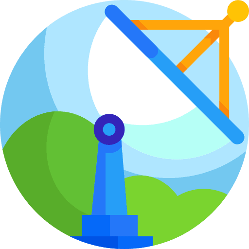 Satellite dish communications technology signal icon Satellite dish communications technology signal icon