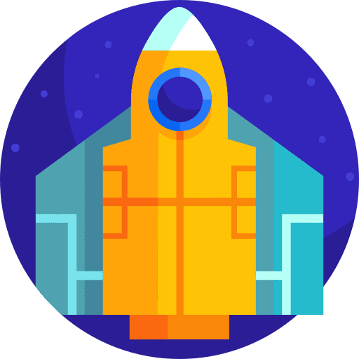 Spaceship rocket launch shuttle transportation icon Spaceship rocket launch shuttle transportation icon