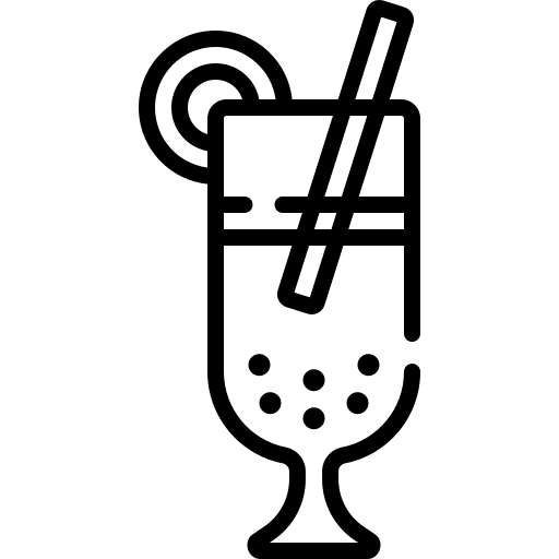 Tea beverage straw drink icon