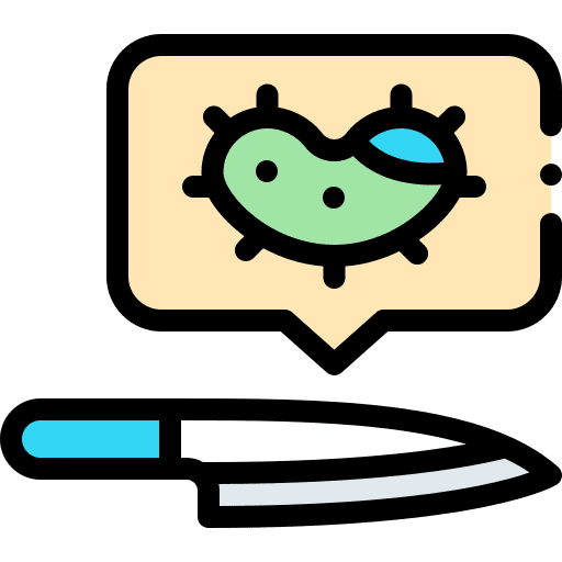 Bacteria butcher food and restaurant germs icon