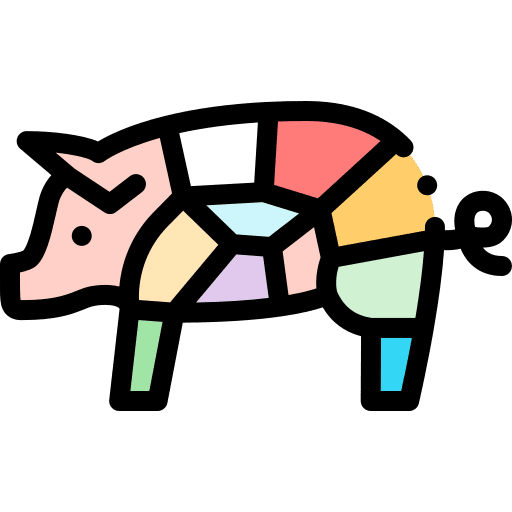 Pig parts pig pork icon