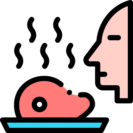 Rotten rotten meat smell icon