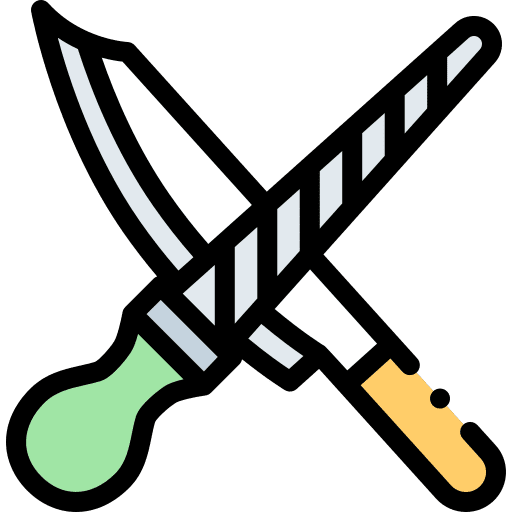 Knife sharpening butcher kitchen tool icon