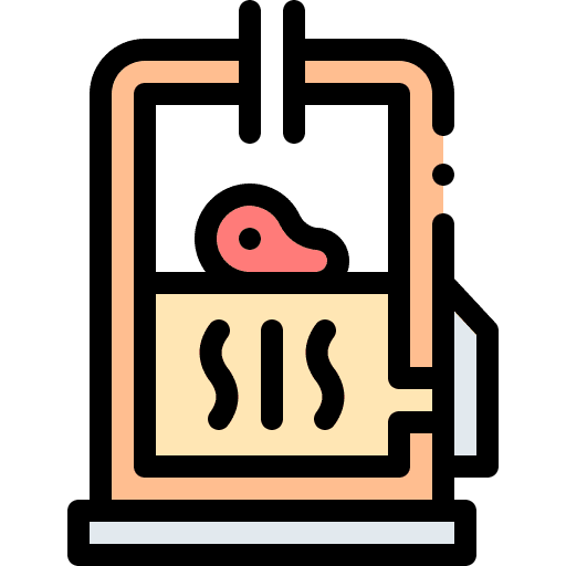 Smokehouse food and restaurant food meat icon