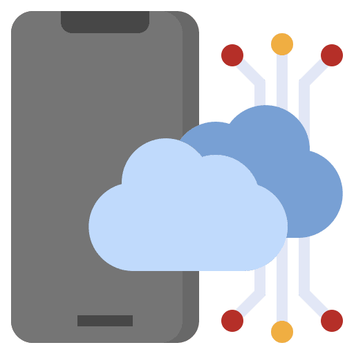 Smartphone data upload mobile icon Smartphone data upload mobile icon