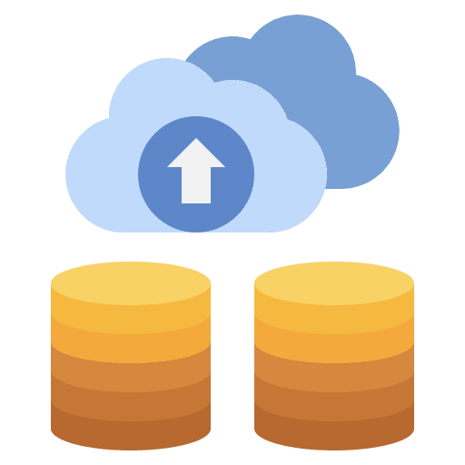 Cluster checkmark database communications icon Cluster checkmark database communications icon