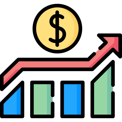 Funds up arrow growth dollar icon Funds up arrow growth dollar icon