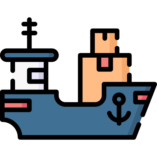 Shipping box ferry boat ship icon Shipping box ferry boat ship icon