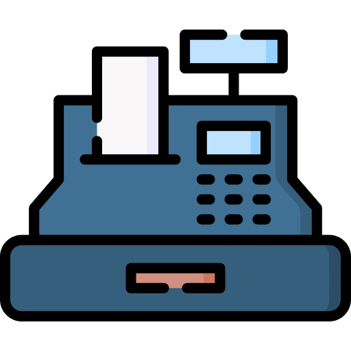 Cash register commerce and shopping supermarket store icon Cash register commerce and shopping supermarket store icon